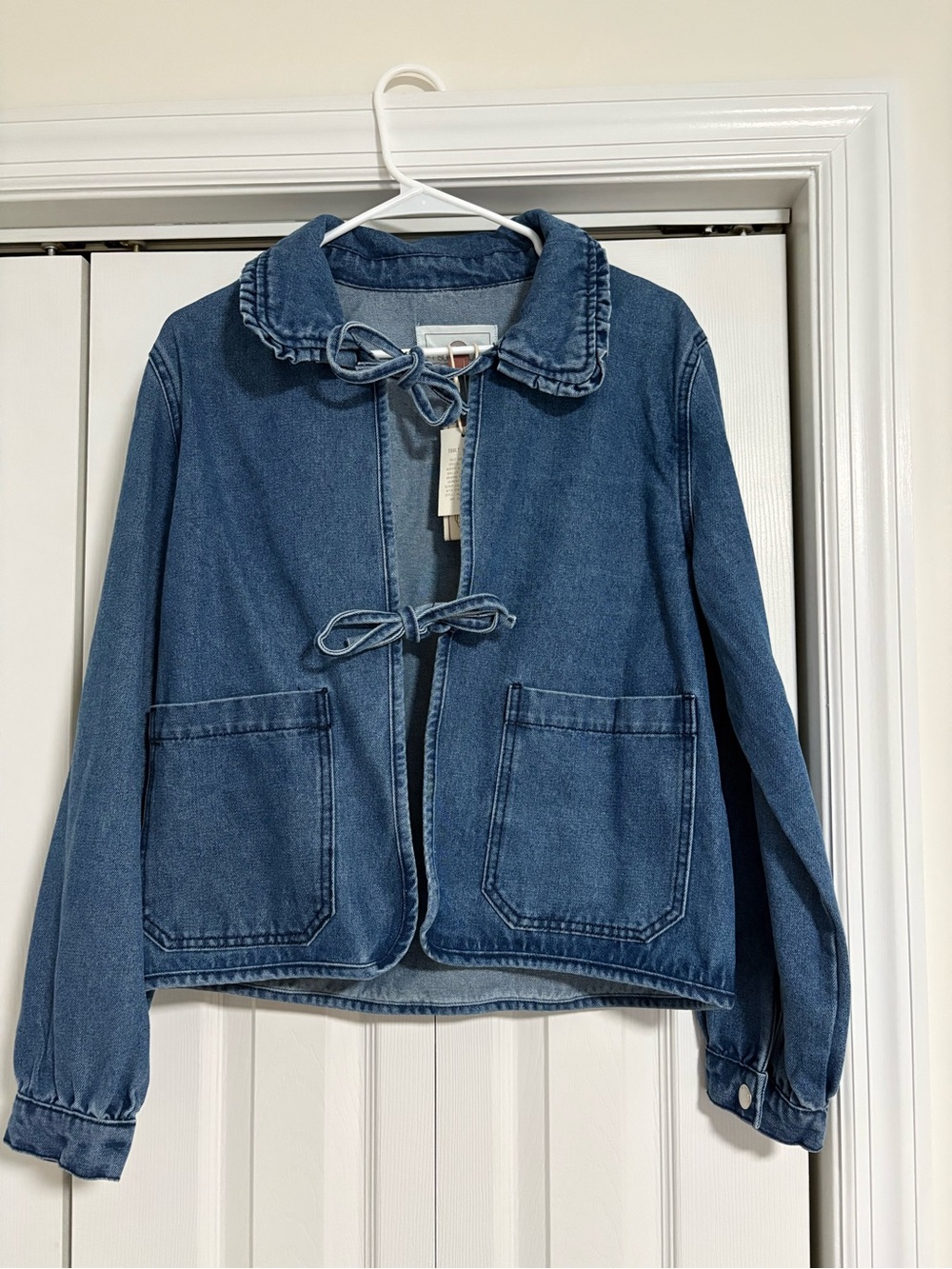 Blue Denim Tie-Front Jacket